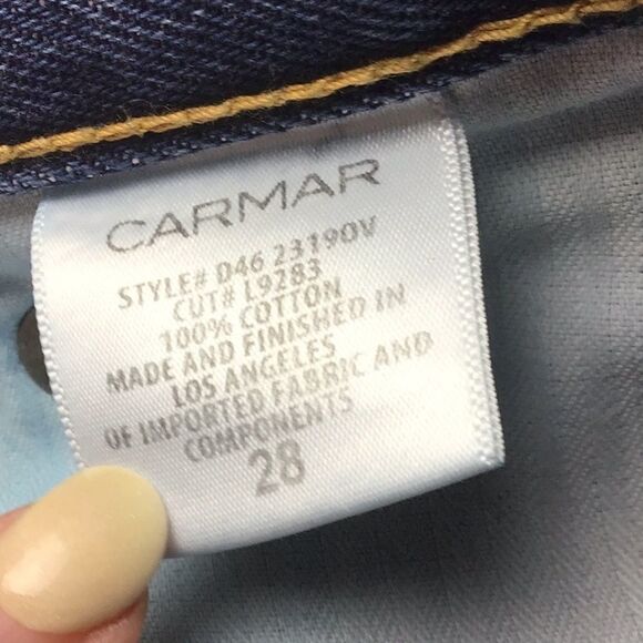 CARMAR Los Angeles Ursula Two-Toned High Waist Straight Leg Jeans size 28 - Picture 8 of 11